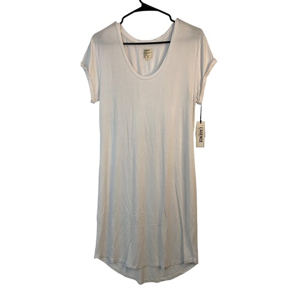 LAgence White S/S Scoop Neck Rayon Blend Luxury Shirt Dress Size S 8694 - Picture 2 of 10